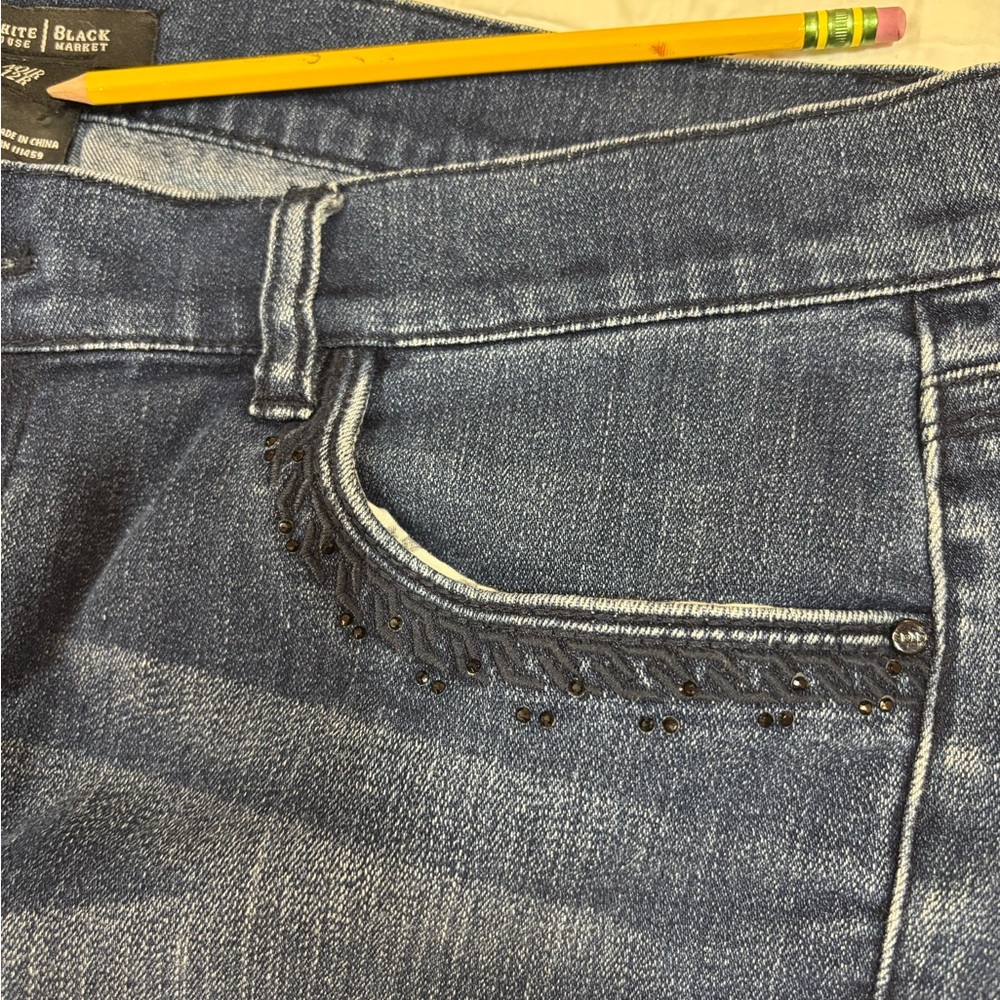 White House Black Market Noir Boot Leg Jeans size 12R - Picture 5 of 6